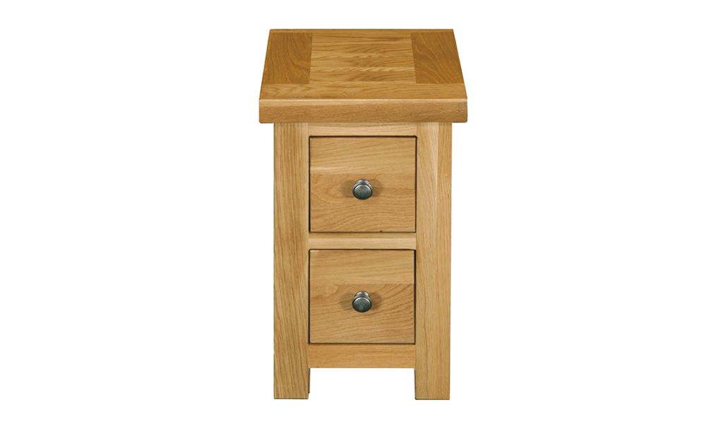 Suffolk Solid Oak 2 Drawer Compact Cd Bedside Lacquered American