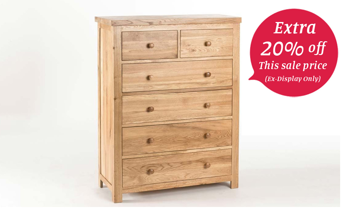 York Solid Oak 2 Over 4 Chest Of Drawers 100 Solid Oak Beds
