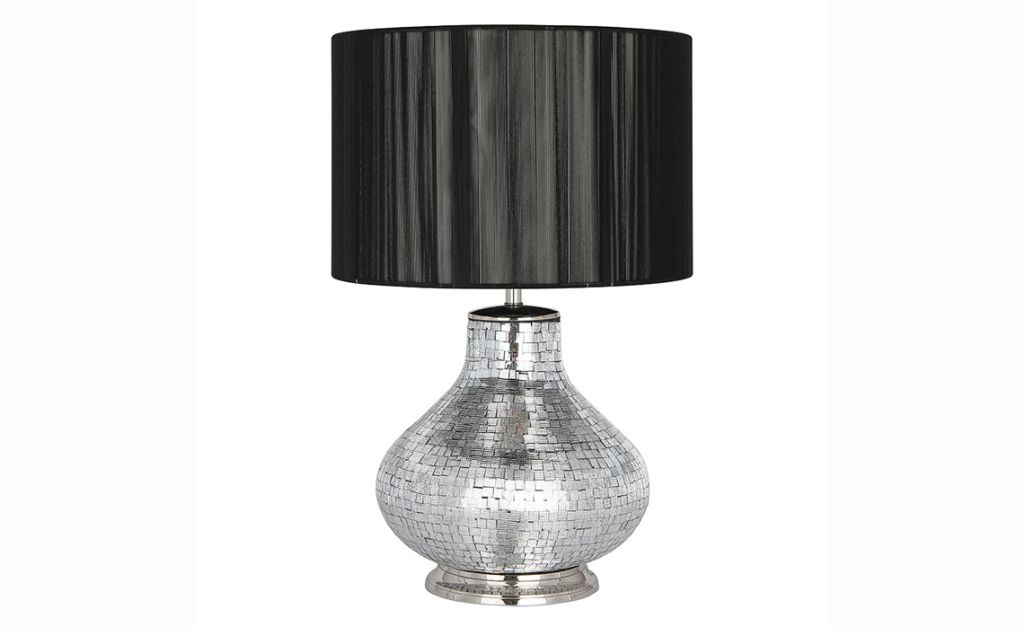 PLL111 Silver Mosaic Table Lamp (Base Silver Mosaic Table Lamp Base