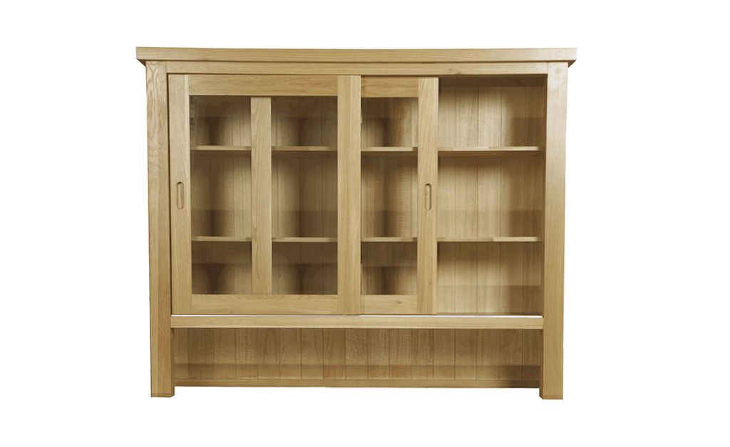 Suffolk Solid Oak Large Sliding Door Display Top Solid American
