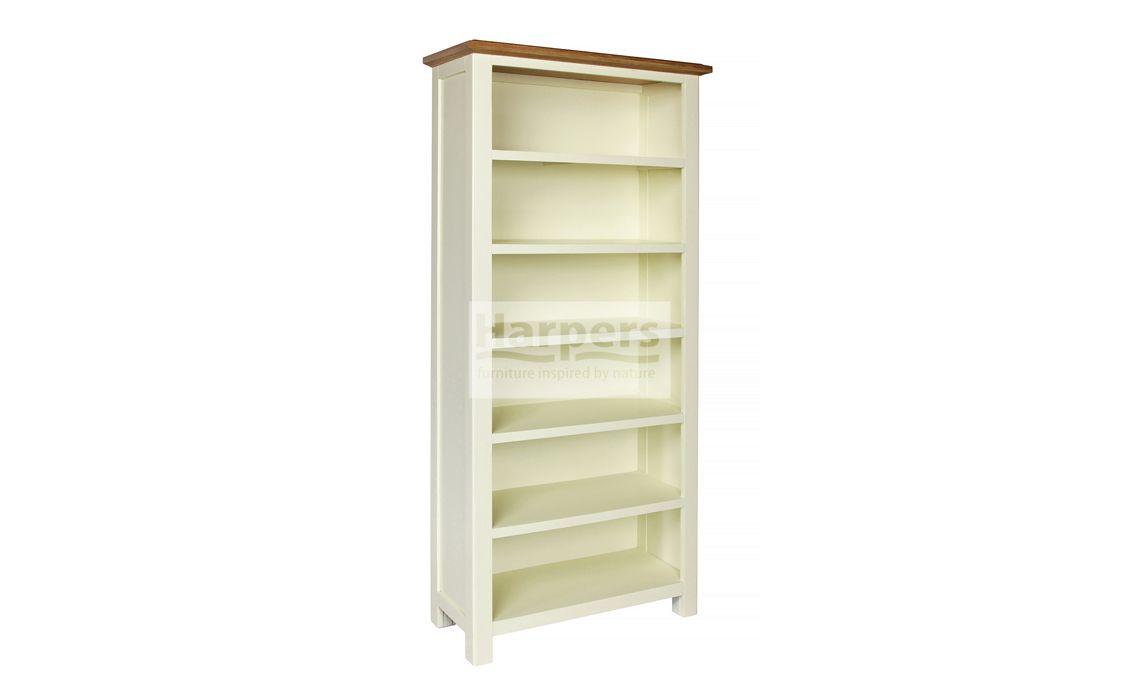 Kent Cream Painted Large Bookcase Painted With Oak Top Beds