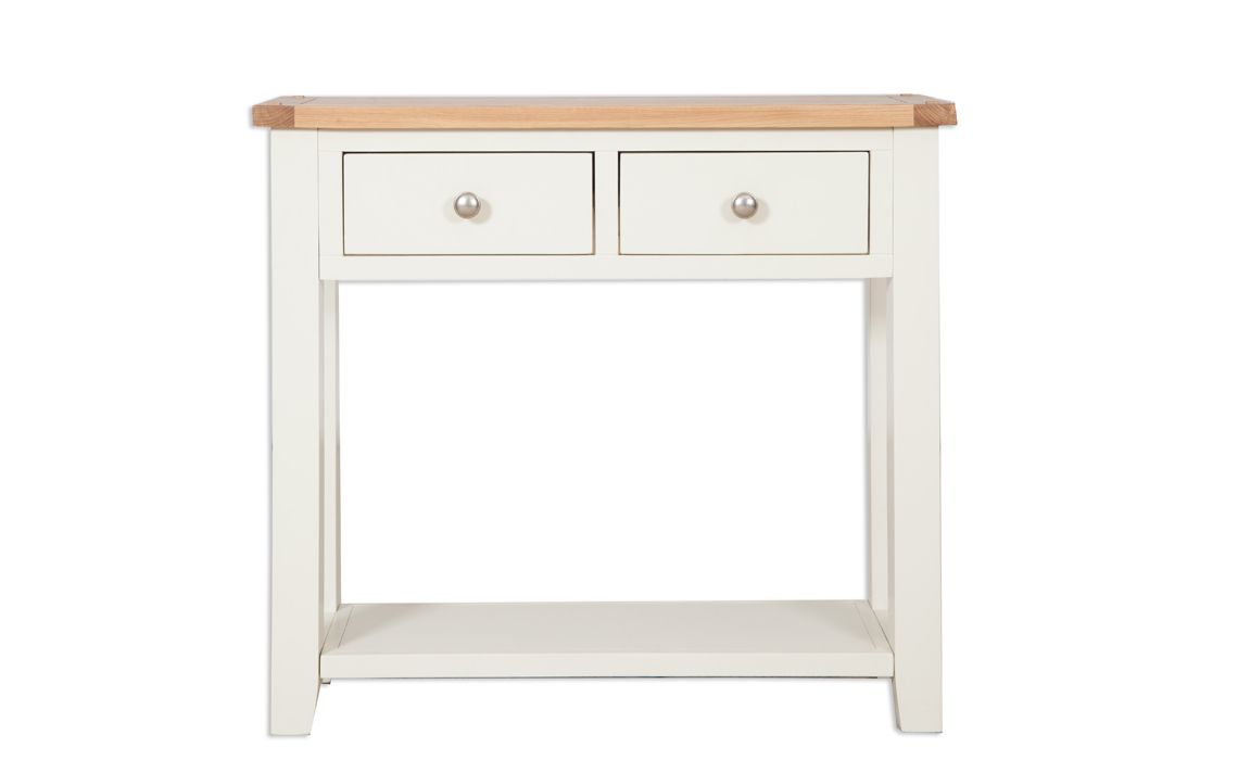 Natural wood console discount table with storage
