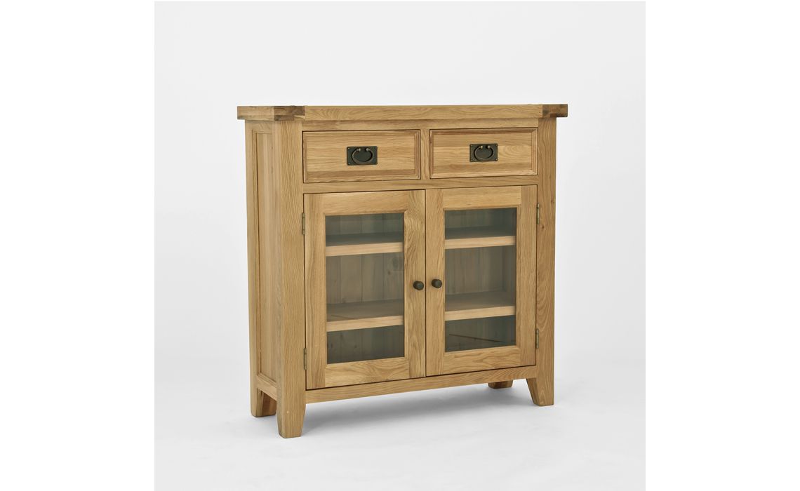 Elegance Oak Small Bookcase With Glass Door Oak Ipswich