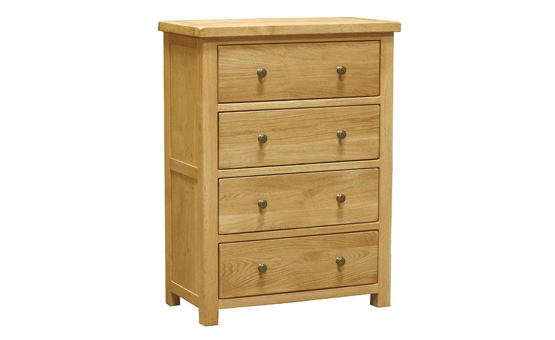 Norfolk Rustic Solid Oak 4 Drawer Deep Drawer Chest Solid Rustic