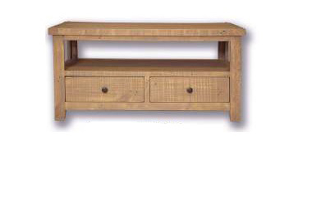 Dunwich Reclaimed Pine Coffee Table Tv With 2 Drawers