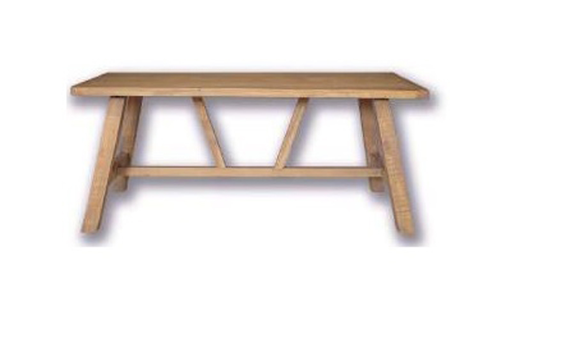 Dunwich Reclaimed Pine Small Trestle Table Reclaimed Pine Beds