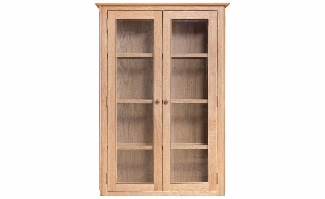 Small oak display cabinets shop with glass doors
