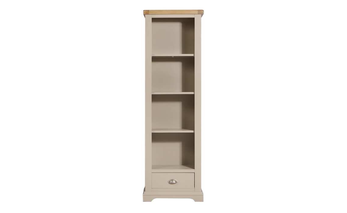 Henley Truffle Painted Slim Bookcase Light Oak Top With A Painted