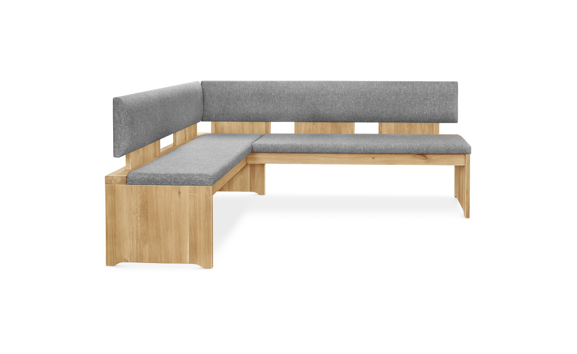 Sigala Oak Corner Bench With Fabric Seat Pads Solid European Oak