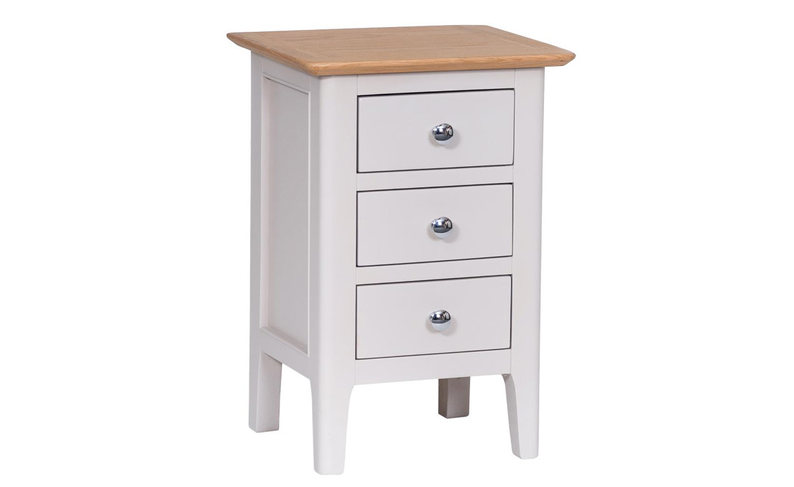 Odense Stone Painted 3 Drawer Small Bedside Painted Hardwood Base