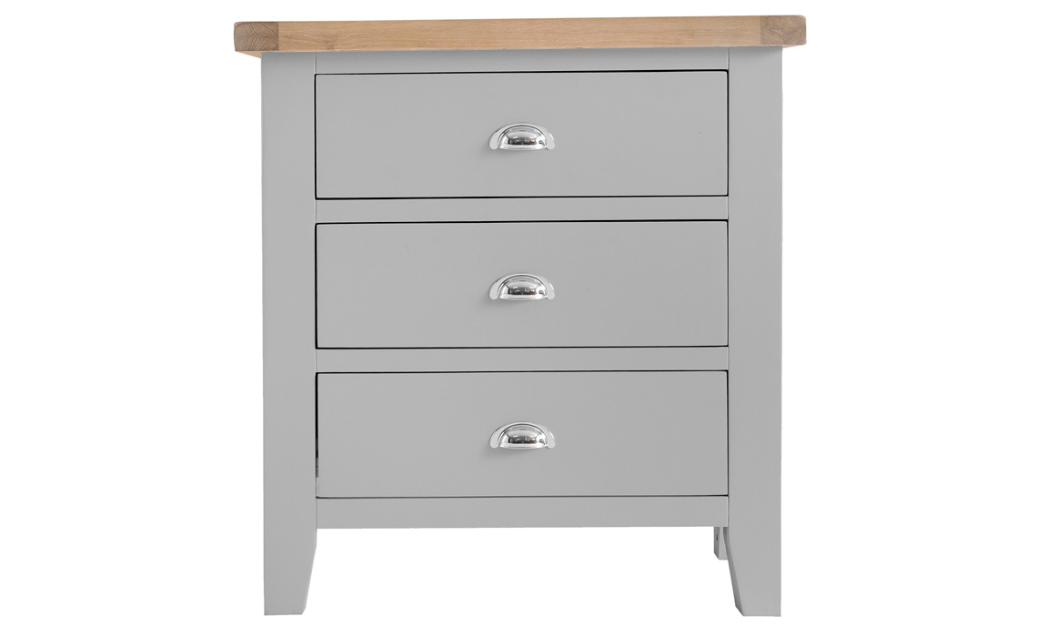 Regency Grey Painted 3 Drawer Small Chest Painted Hardwood With