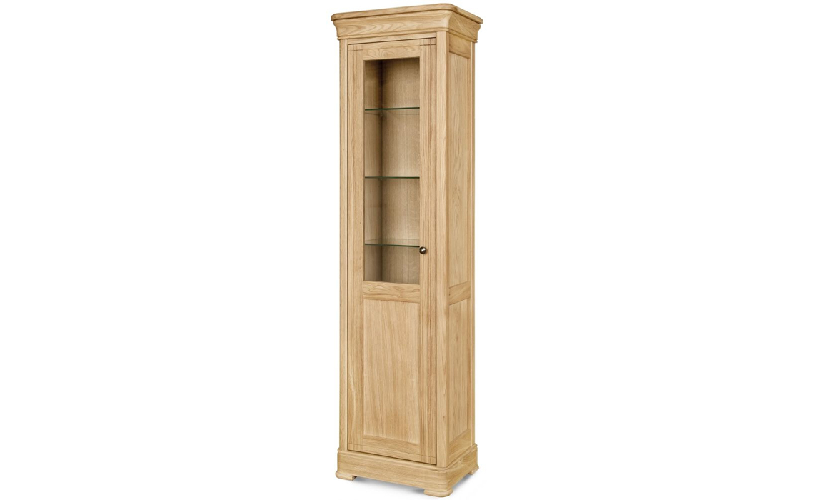 Lancaster Solid Oak Narrow Display Cabinet Highest Grade Solid