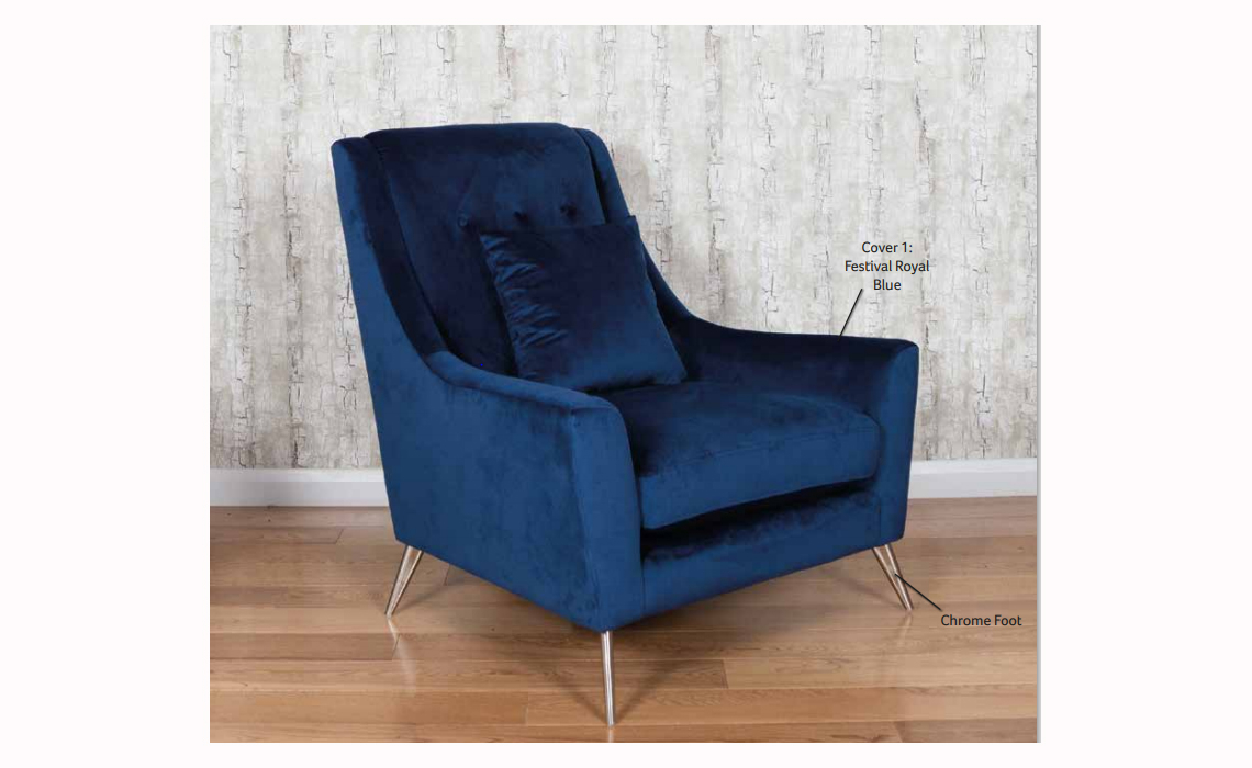 Bright blue clearance accent chair