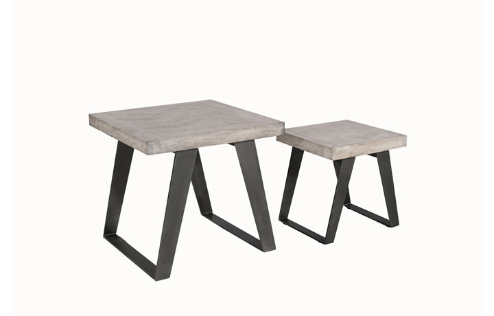 Mimoso Grey Wash Solid Mango Collection - Mimoso Grey Wash Mango Nest Of 2 Tables