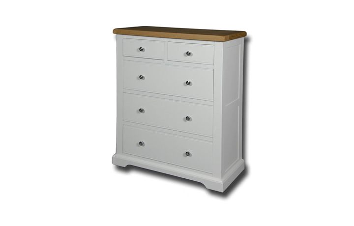 Suffolk Painted Collection White & Grey  - Suffolk Painted 2 over 3 Medium Chest of Drawers
