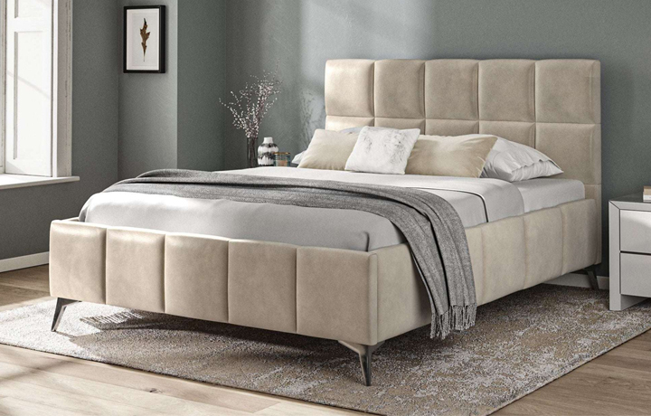 4ft6 Double Upholstered Bed Frames - 4ft6 Alexandra Fabric Divan Base And Headboard