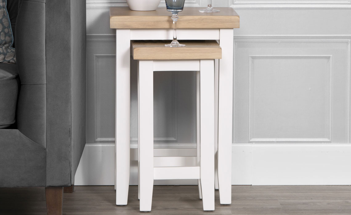Ashley Painted White Collection - Ashley Painted White Nest Of 2 Tables