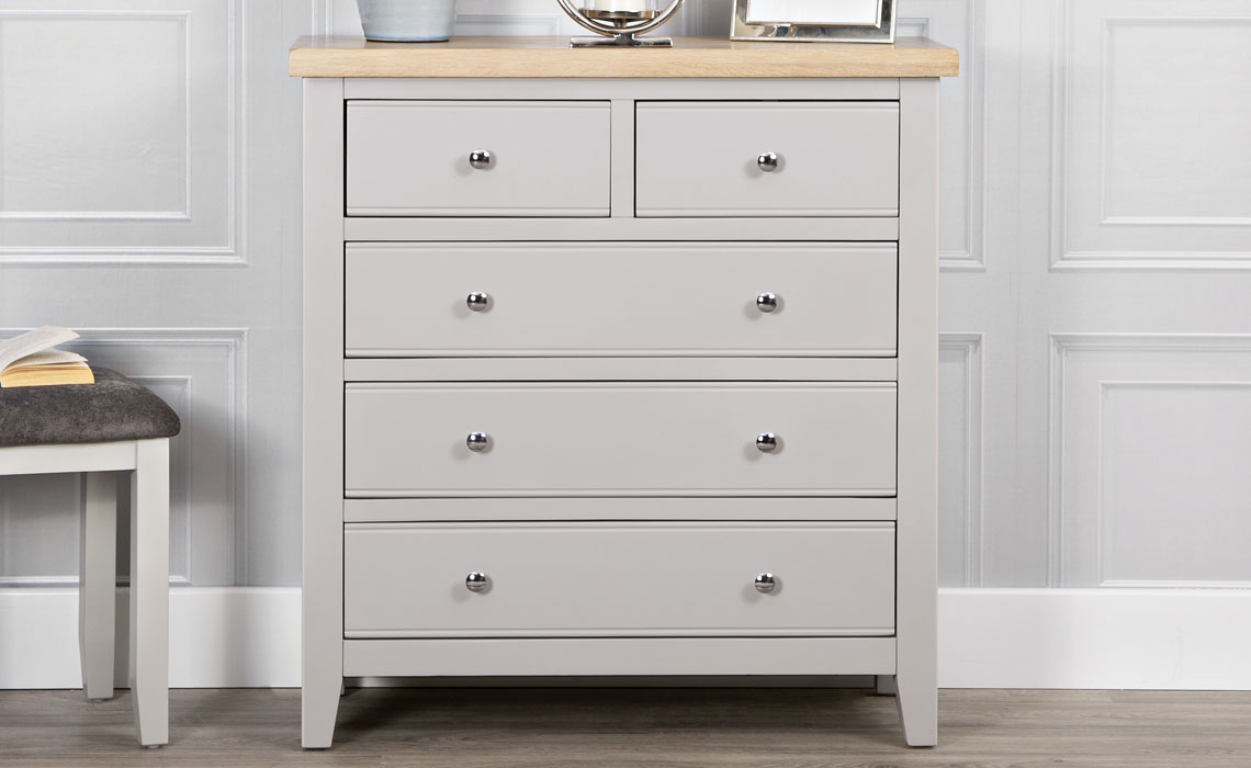 Painted Chest Of Drawers - Ashley Painted Grey 2 Over 3 Chest