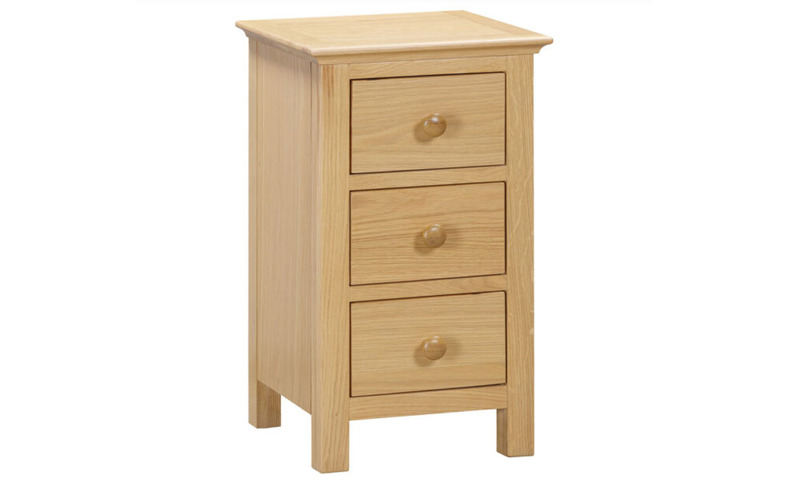 Oak 3 Drawer Bedside Cabinets - Morland Oak 3 Drawer Bedside