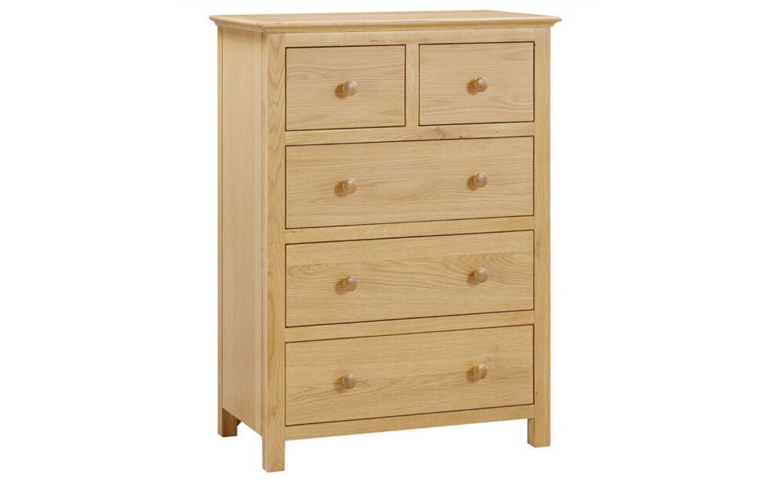 Chest Of Drawers - Morland Oak 2 Over 3 Chest Of Drawers