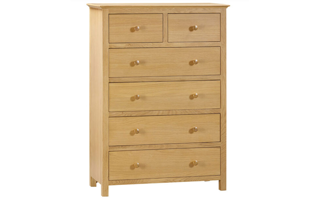 Chest Of Drawers - Morland Oak 2 Over 4 Chest Of Drawers