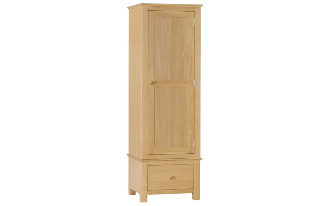 Oak Single Door Wardrobe - Morland Oak Single Wardrobe With Drawer