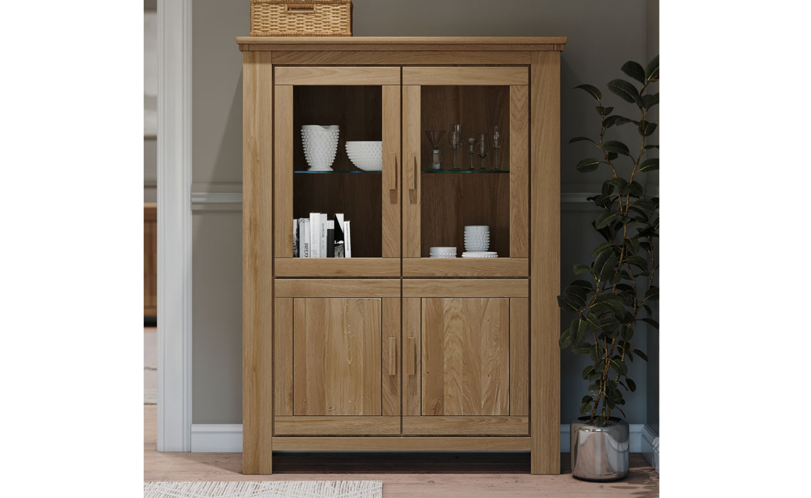 Saronno Oak Collection - Saronno Oak Display Cabinet 