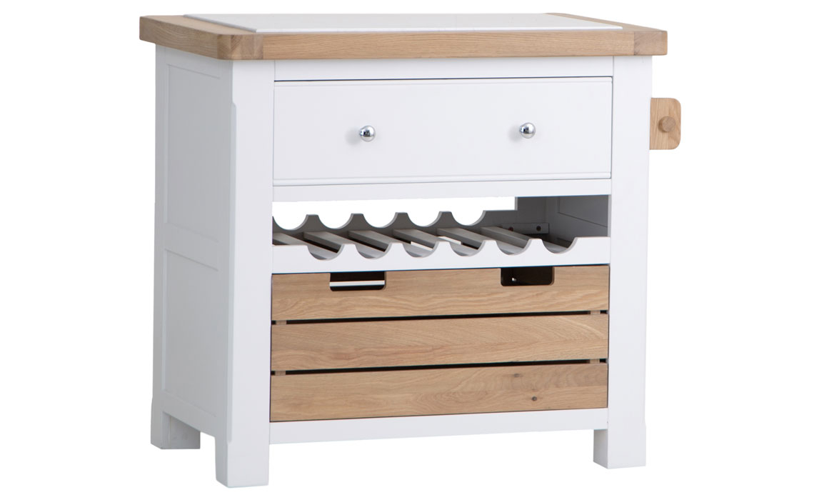 Dresser Tops & Larder Units - Cheshire White Painted Small Kitchen Island