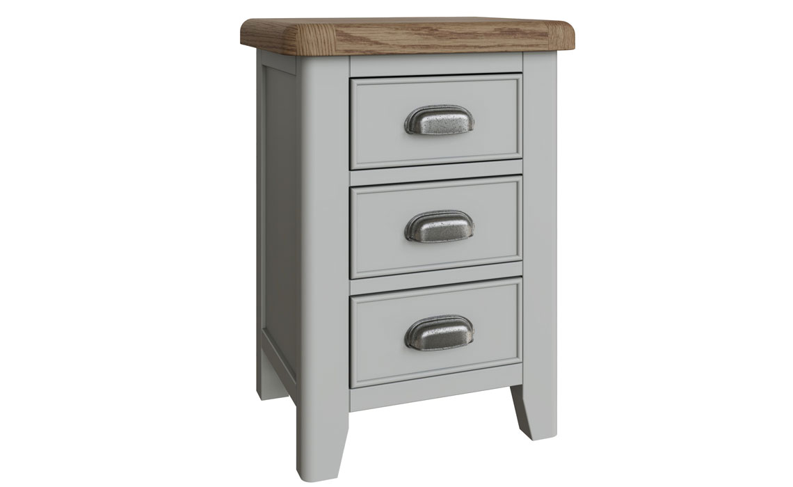 Ambassador Painted Grey Oak Collection - Ambassador Grey 3 Drawer Bedside Cabinet