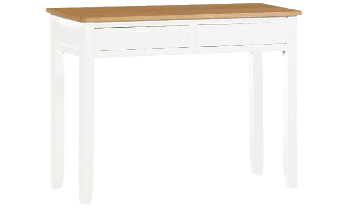 Painted 2 Drawer Console Tables - Olsen White Painted Oak Slim Desk Dressing Table
