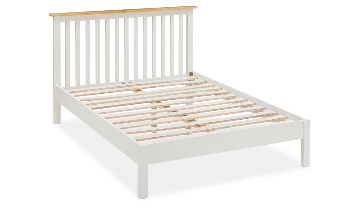 Beds & Bed Frames - Olsen White Painted Oak 4ft6 Double Bed Frame