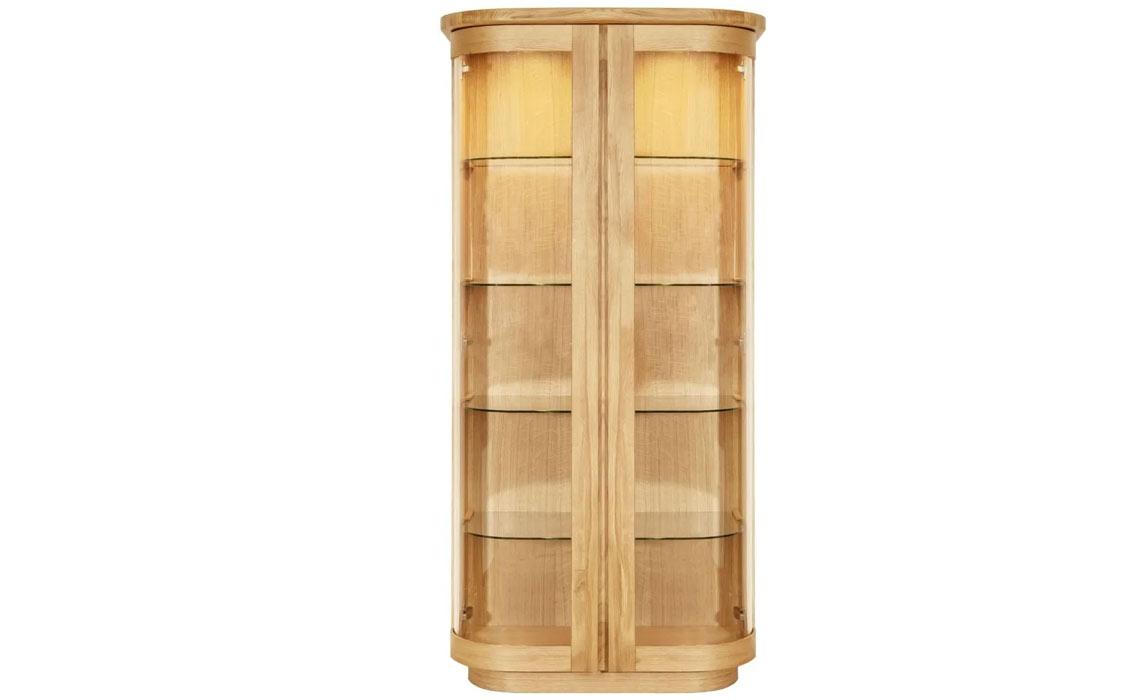 Marseille Solid Oak Collection - Marseille Oak High Display Cabinet