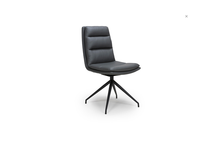 Chairs & Bar Stools - Nobo Grey Swivel Dining Chair With Black Powder Coated Legs