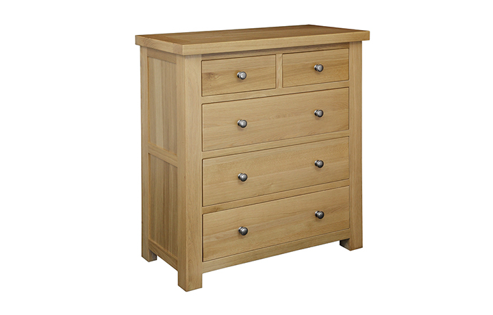 Chest Of Drawers - Suffolk Solid Oak 2 Over 3 Jumbo Chest Of Drawers