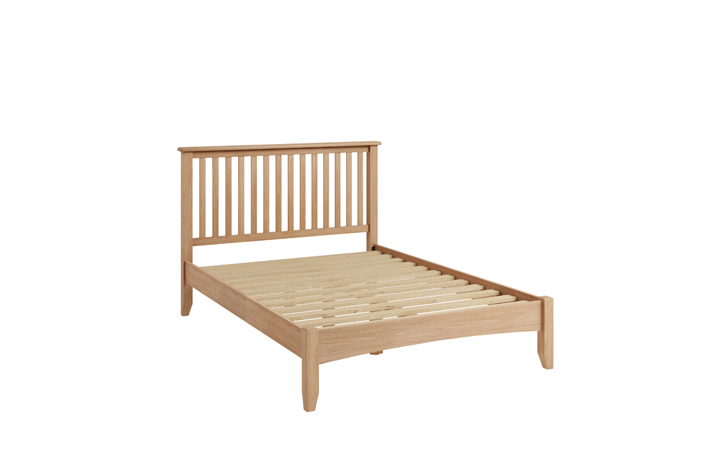 4ft6 Double Hardwood Bed Frames - Columbus Oak 4ft6 Double Bed Frame