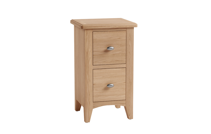 Oak 2 Drawer Bedside Cabinets - Columbus Oak Small 2 Drawer Bedside 
