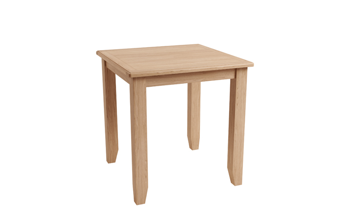 Oak Dining Tables - Columbus Oak 80cm Square Fixed Top Table