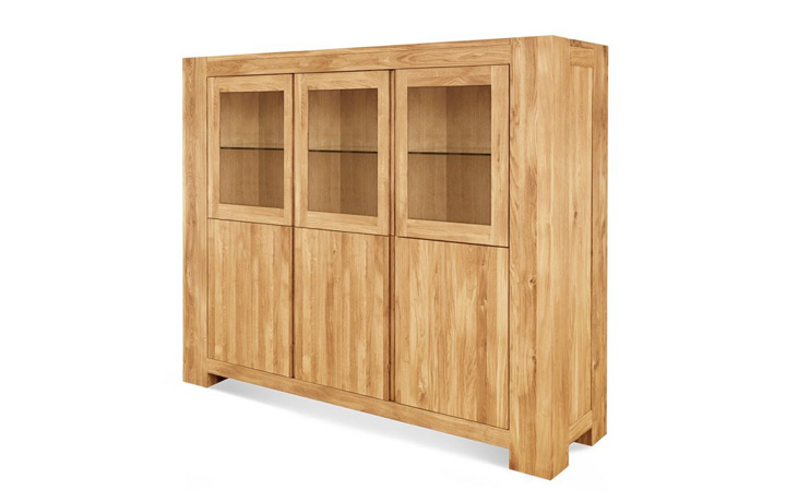 Bookcases - Majestic Solid Oak Triple Display Cabinet