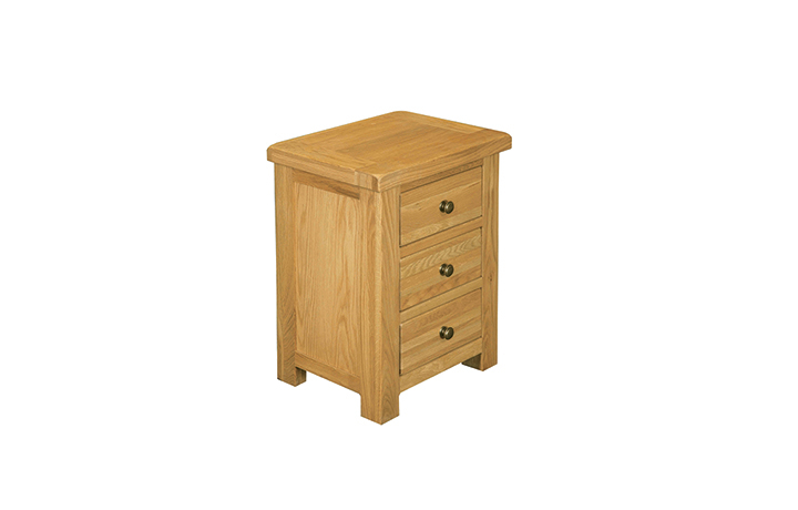 Bedsides - Norfolk Rustic Solid Oak 3 Drawer Bedside