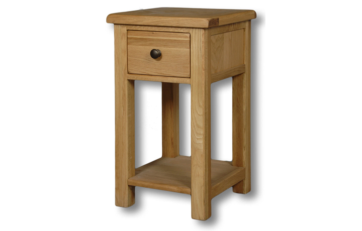 Oak Coffee Tables with Drawers - Norfolk Rustic Solid Oak 1 Drawer Lamp Table
