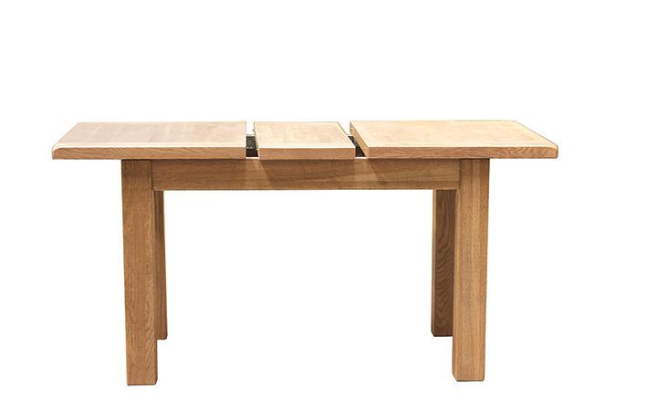 Norfolk Solid Oak Furniture Range - Norfolk Rustic Solid Oak 120-150cm Extending Dining Table