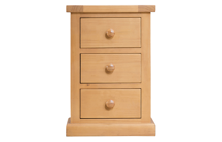 Pine 3 Drawer Bedside Cabinets - Country Pine Large 3 Drawer Bedside