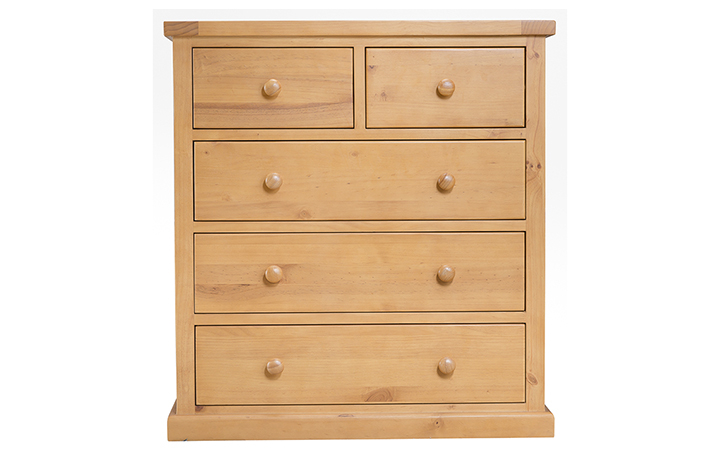 Pine Chest Of Drawers - Country Pine 2 Over 3 Chest Of Drawers