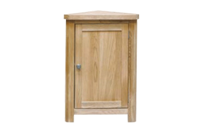 Display Cabinets - Suffolk Solid Oak Small Corner Cabinet