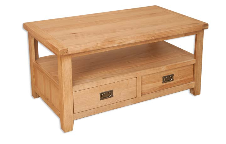 Oak Coffee Tables with Drawers - Windsor Natural Oak Coffee Table With Drawers
