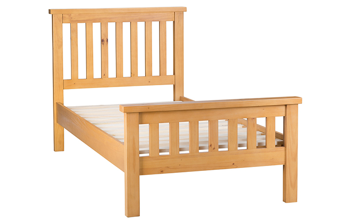 3ft Single Hardwood Bed Frames - Country Pine 3ft Single Low Foot End Bed Frame