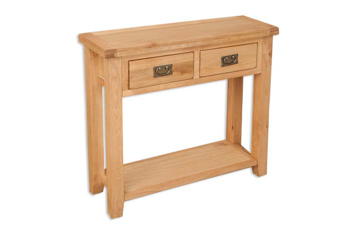 Consoles - Windsor Natural Oak 2 Drawer Console Table