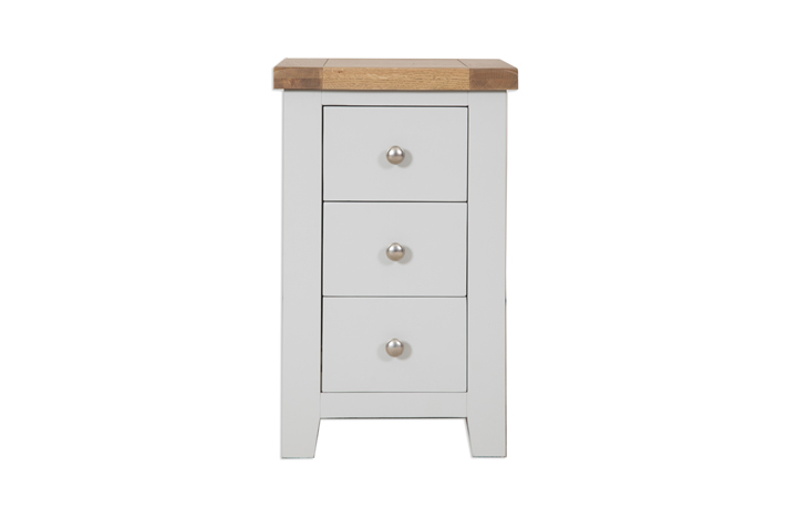 Painted 3 Drawer Bedside Cabinets - Henley Grey Painted 3 Drawer Bedside Cabinet