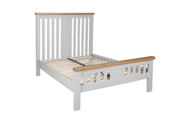 4ft6 Double Hardwood Bed Frames - Henley Grey Painted 4ft6 Double Bed Frame