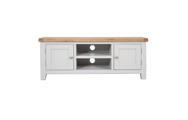 TV Cabinets - Henley Grey Painted Large TV Unit